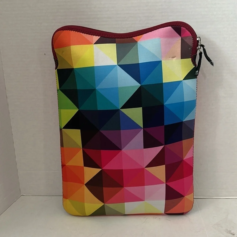 IE Laptop Sleeve Pouch Bright Rainbow Kaleidoscope Neoprene 16